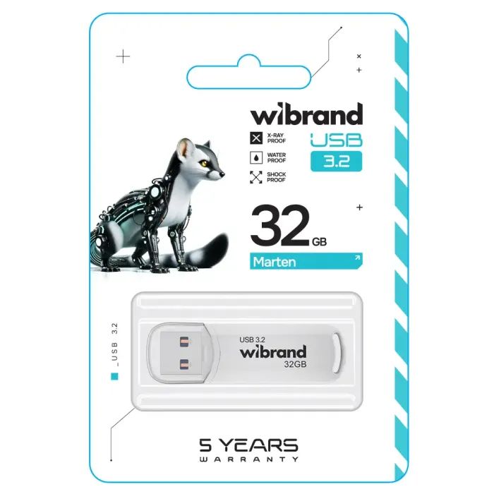 USB флеш накопичувач Wibrand 32GB Marten Black USB 3.2 Gen 1 (USB 3.0) (WI3.2/MA32P10B) зображення 2