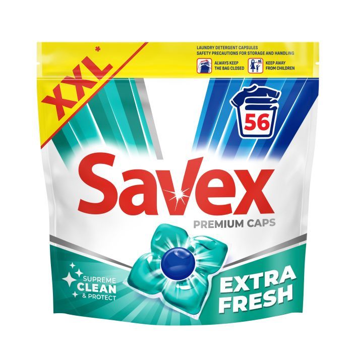 Капсулы для стирки Savex Premium Caps Extra Fresh 56 шт. (3800024048159)