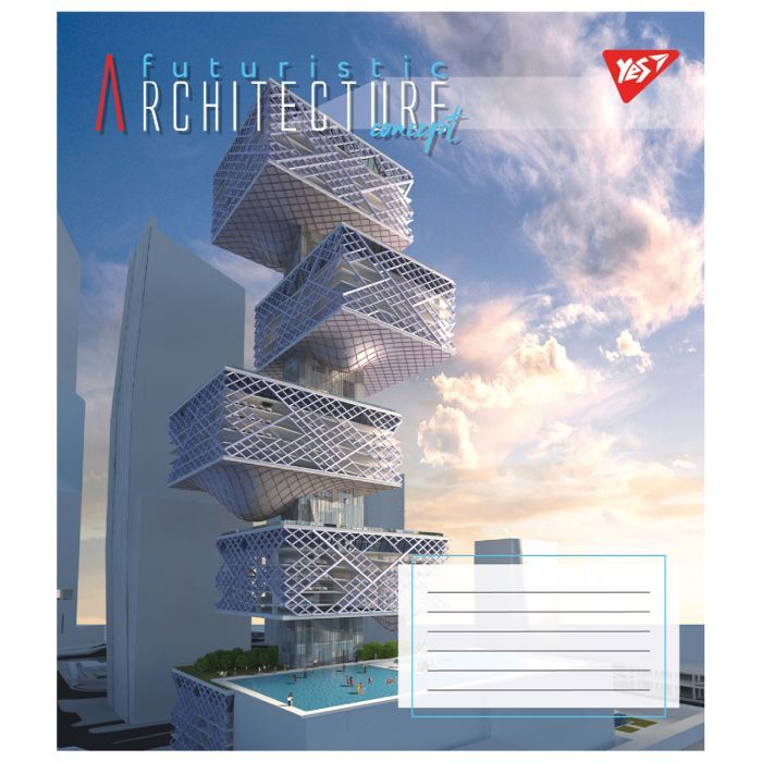 Зошит Yes Futuristic architecture 48 аркушів лінія (767127) зображення 4