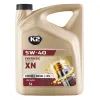 Моторное масло K2 Synthetic Premium SN/CF XN 5W-40 5 л (O1135E)