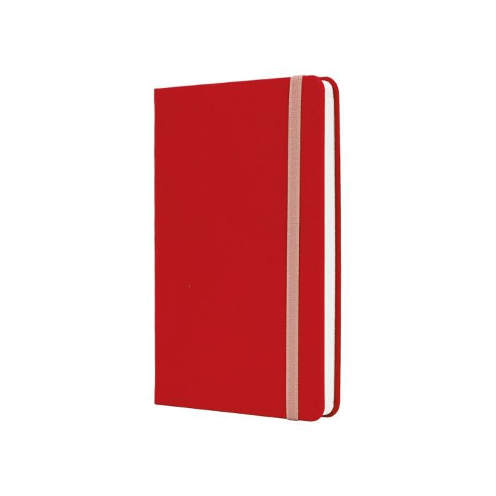 Книга записная Optima А5 SQUARE, твердая обложка, резинка, белый блок клетка, красный (O27100-03)