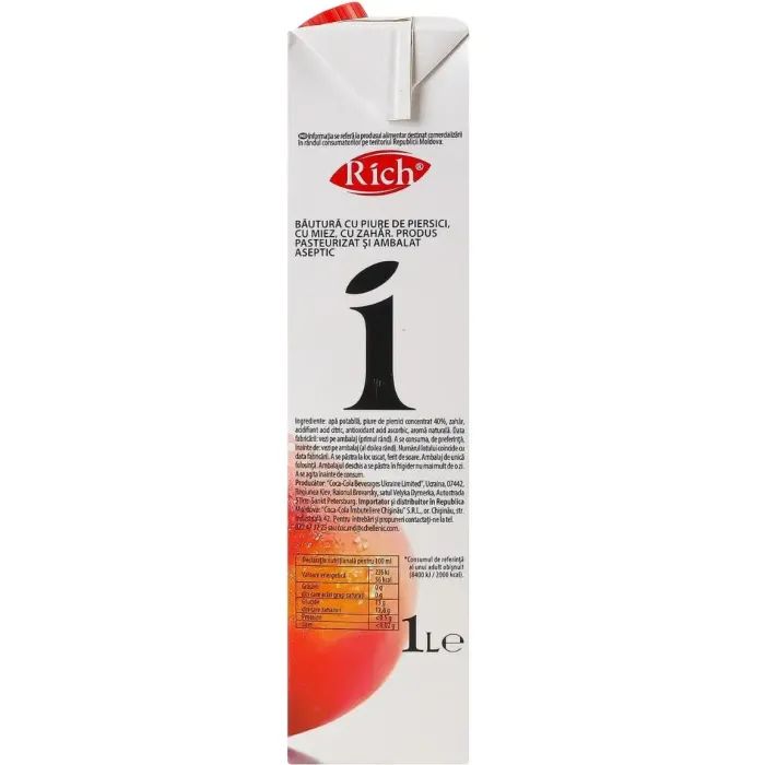 Сок Rich Персиковый нектар с мякотью 1 л (4820039352705) изображение 2