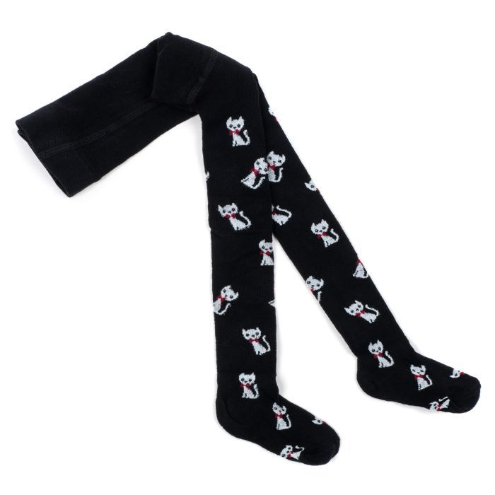 Колготки дитячі UCS Socks з котиками (M0C0301-2117-1G-black) зображення 2