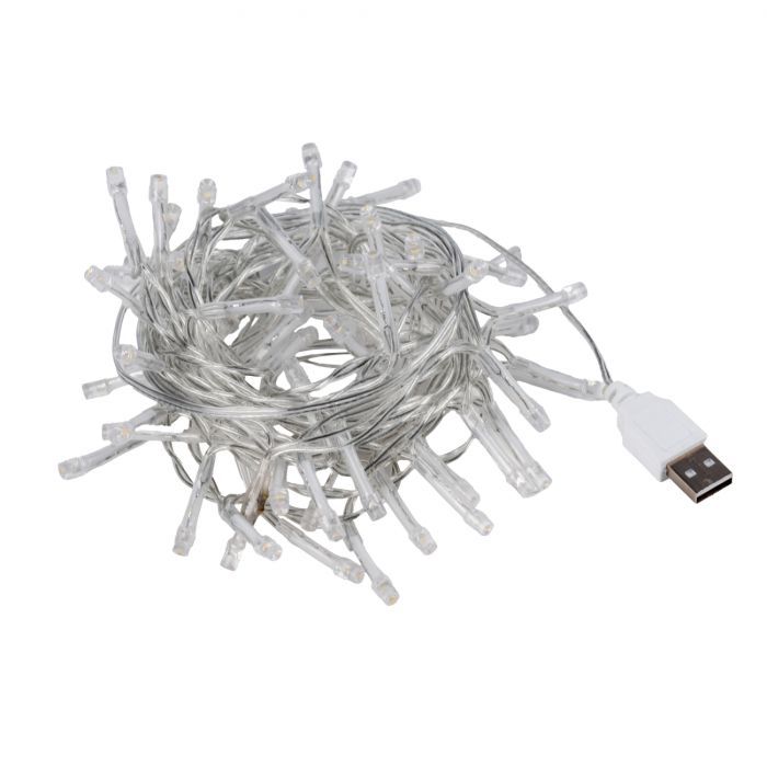 Гирлянда YES! Fun Нить 70 LED Холодно-белая 4.9 м Мерцание USB (975063) изображение 2
