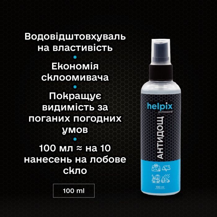 Автомобильный очиститель Helpix Антидощ 100 мл изображение 2