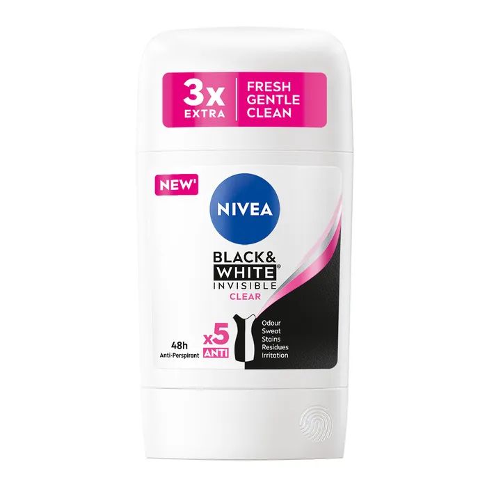 Антиперспірант Nivea Clear Чорне та Біле Невидимий 50 мл (42438991)