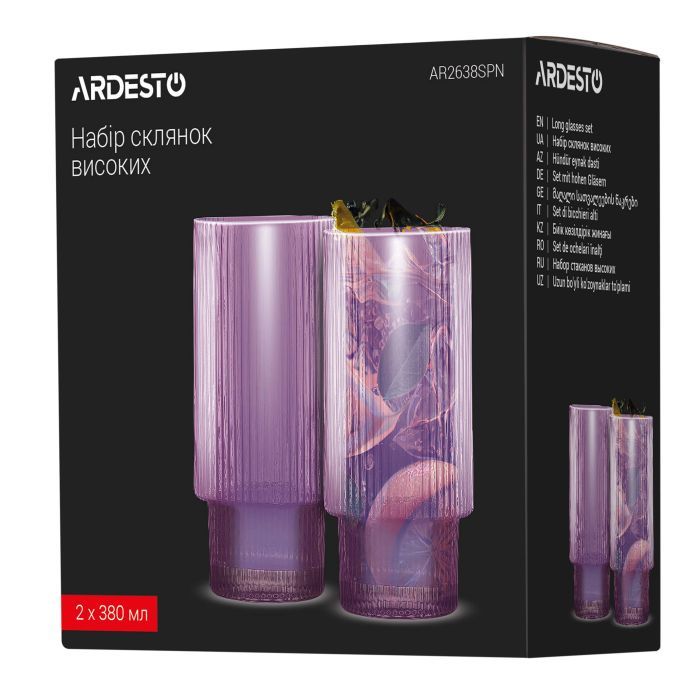 Набор стаканов Ardesto 380мл, 2шт, скло, зелений (AR2638SGR) изображение 7