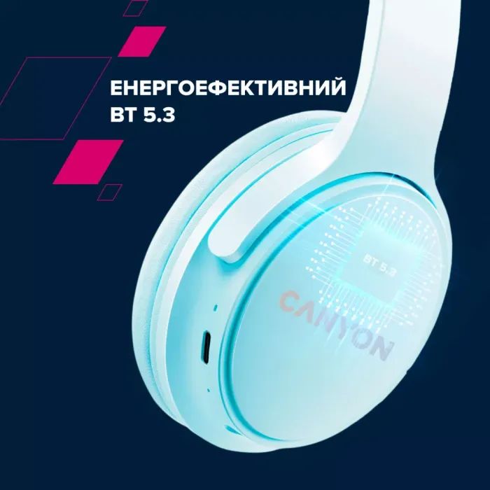 Наушники Canyon OnRiff 4 Bluetooth Blue (CNS-CBTHS4BL) изображение 10