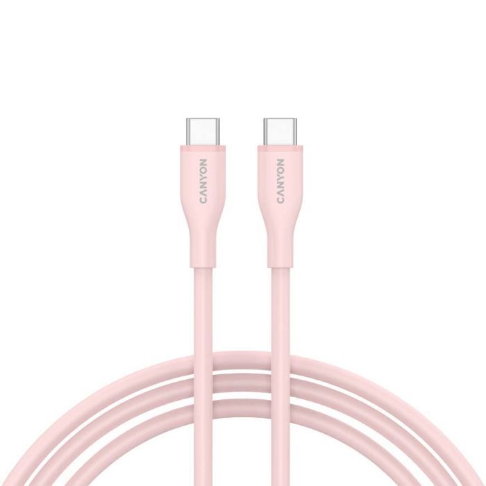 Дата кабель USB-C to USB-C 1.0m CC60SC10 60W Silicon White Canyon (CNS-CC60SC10W)