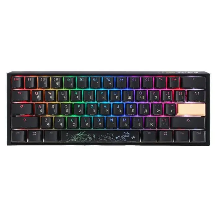 Клавиатура Ducky One 3 Mini Cherry MX Silent Red RGB UA USB Black (DKON2161ST-SUAPXCLAWSC1)