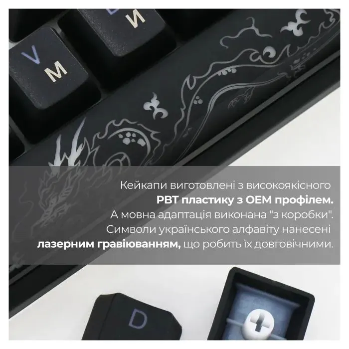 Клавиатура Ducky One 3 Mini Cherry MX Silent Red RGB UA USB Black (DKON2161ST-SUAPXCLAWSC1) изображение 8