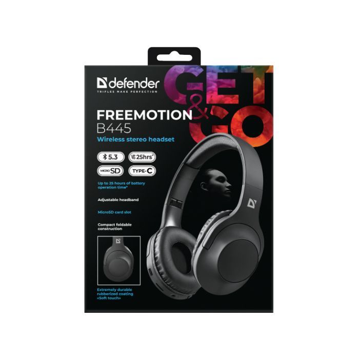 Наушники Defender FreeMotion B445 Bluetooth Black (63445) изображение 11