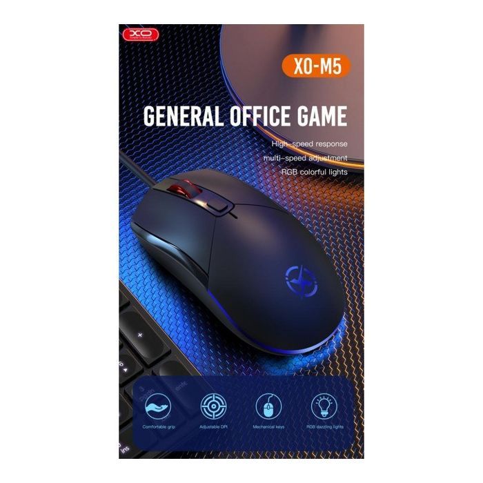 Мышка XO M5 A582 USB Black (XO-M5-BK) изображение 5