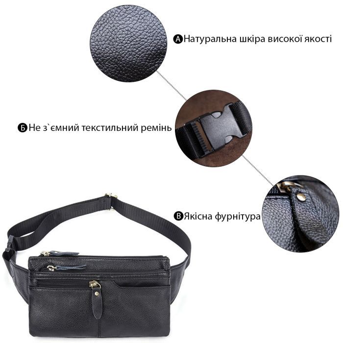 Сумка Vintage На пояс Коричневая (14736) изображение 4