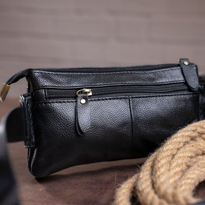 Сумка Vintage На пояс Коричневая (14736) изображение 6