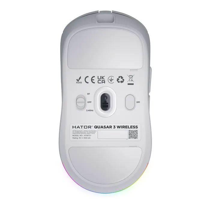 Мышка Hator Quasar 3 Wireless White (HTM731) изображение 6