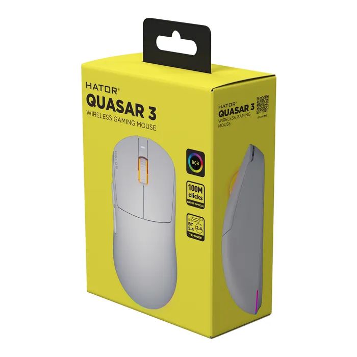Мышка Hator Quasar 3 Wireless White (HTM731) изображение 7