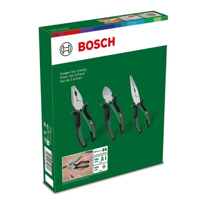 Плоскогубцы Bosch набор 3 шт, комбинированные, удлиненные, бокорезы (1.600.A02.C0S) изображение 9