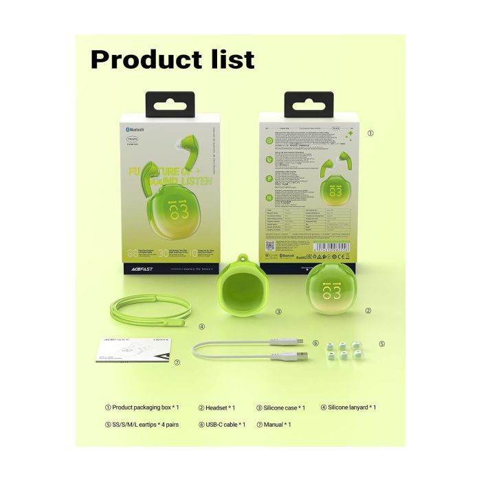 Наушники Acefast T9 Avocado Green (6974316282556) изображение 3