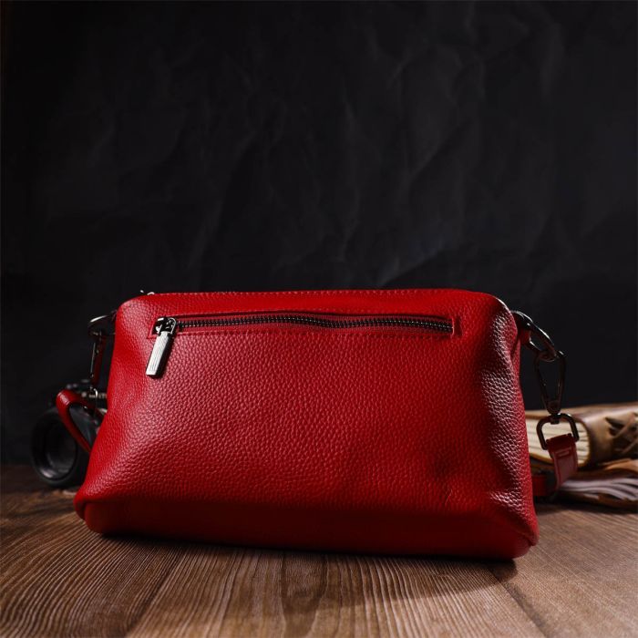 Сумка Vintage Из натуральной кожи Красная (22102) изображение 10