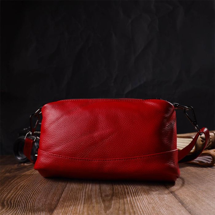 Сумка Vintage Из натуральной кожи Красная (22102) изображение 9