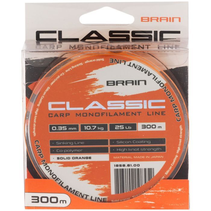Леска Brain Classic Carp Line (solid orange) 300m 0.30mm 20lb 8.8kg (1858.80.99) изображение 2