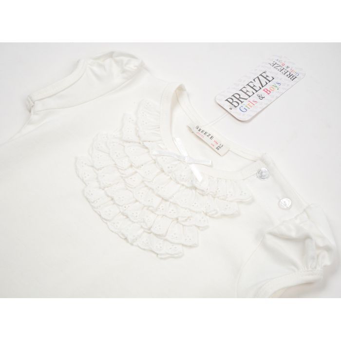 Футболка дитяча Breeze з мереживом (6640-74G-cream) зображення 3