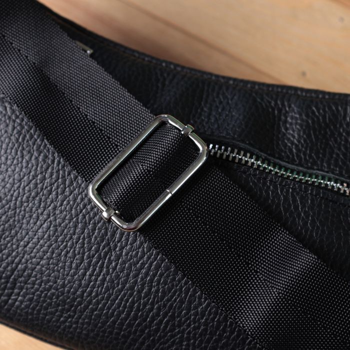 Сумка Shvigel Бананка унісекс з натуральної шкіри Чорна (22824) зображення 11