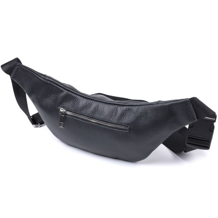 Сумка Shvigel Бананка унісекс з натуральної шкіри Чорна (22824) зображення 2