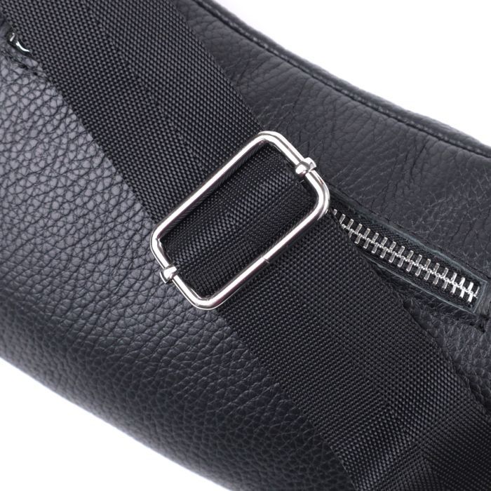 Сумка Shvigel Бананка унісекс з натуральної шкіри Чорна (22824) зображення 5