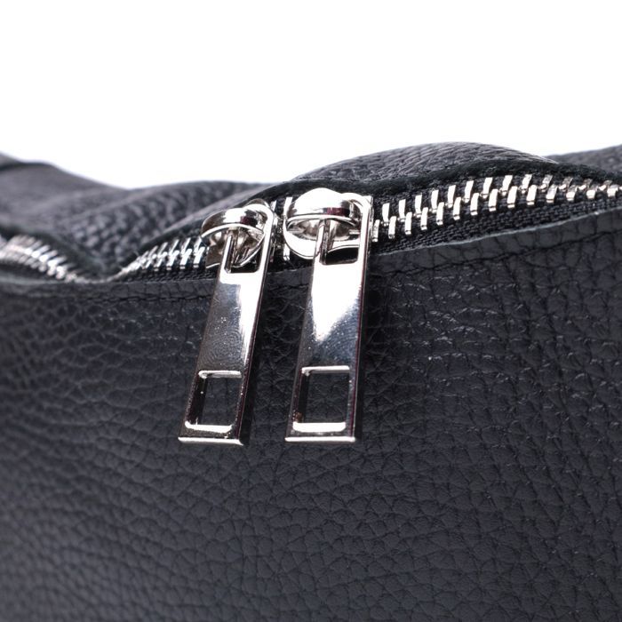 Сумка Shvigel Бананка унісекс з натуральної шкіри Чорна (22824) зображення 6