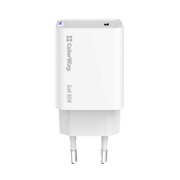 Зарядное устройство ColorWay GaN Mini 65W PD Port PPS USB-C white (CW-CHS049PD-WT) изображение 4