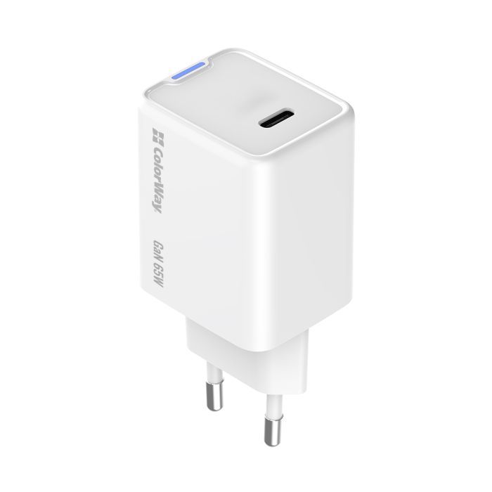 Зарядное устройство ColorWay GaN Mini 65W PD Port PPS USB-C white (CW-CHS049PD-WT) изображение 5