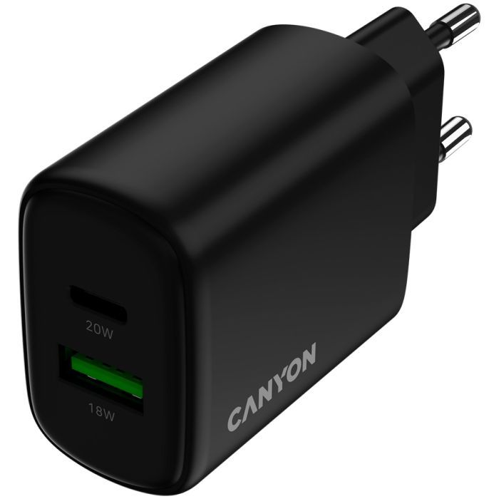 Зарядний пристрій Canyon OnCharge 200 20W 1xPD 1xQC EU White (CNE-CHA200-21)