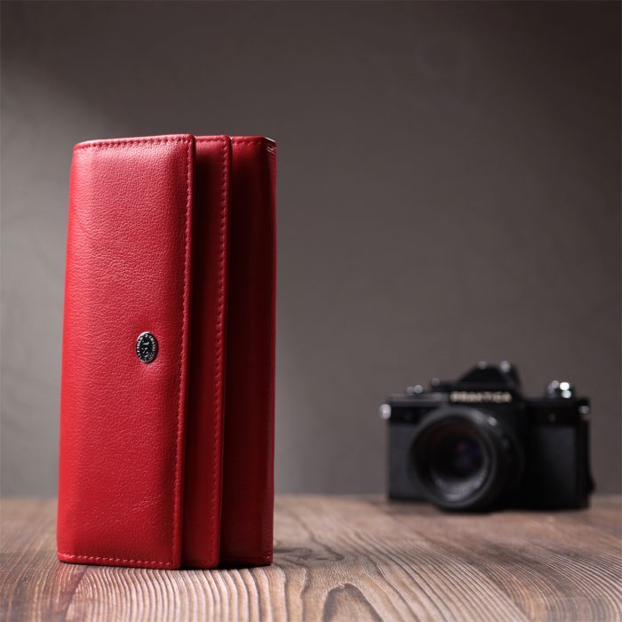 Гаманець ST Leather З натуральної шкіри Червоний (22695) зображення 8