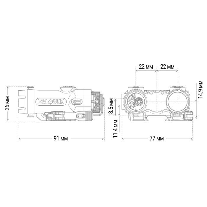 Тактический блок Holosun LE420-RD (LE420R) Red & IR / White & IR illuminator (747058) изображение 8