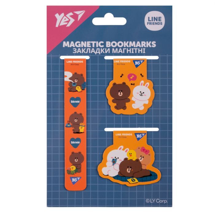 Закладки для книг Yes магнітні Line Friends 3 шт (708357) зображення 2