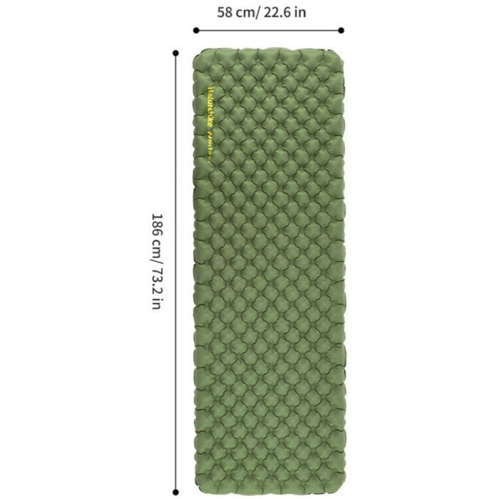 Туристический коврик Naturehike CNK2450WS014 186х58х8 см зелений (6976023926808) изображение 4