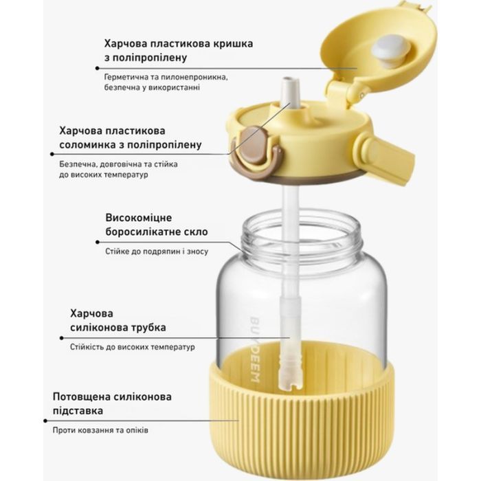 Бутылка для воды Buydeem DG78 800 мл Mellow Yellow (DG78-MY) изображение 7