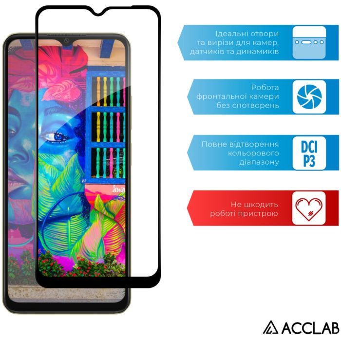 Скло захисне ACCLAB Full Glue Oppo A38 4G Black (1283126588570) зображення 5