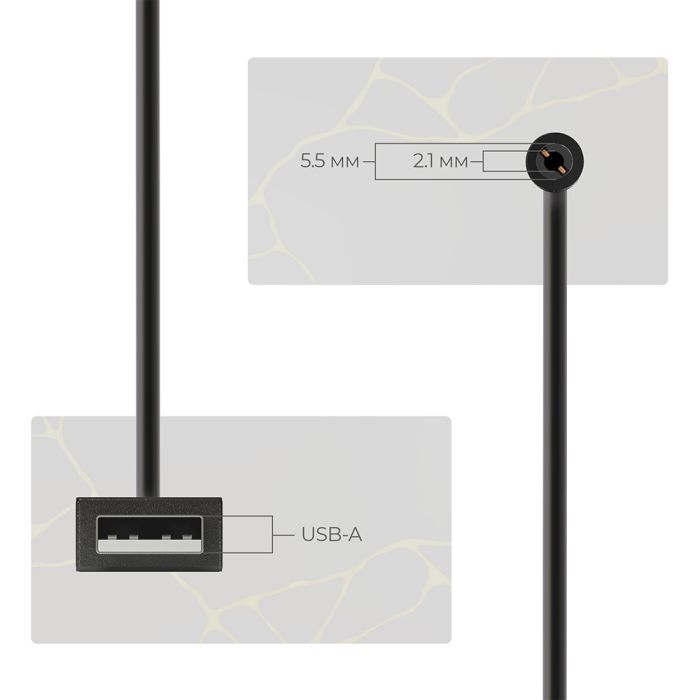 Кабель питания USB to DC 5.5x2.1 9V 0.8m Armorstandart (ARM65662) изображение 3