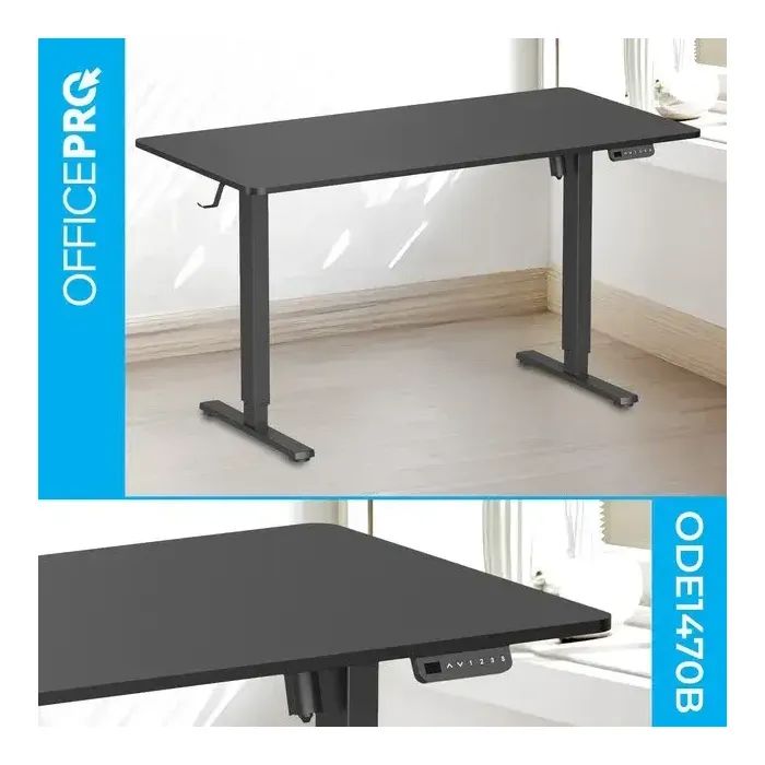 Компьютерный стол OfficePro ODE1470DW Dark Wood/Black (ODE1470DW) изображение 3