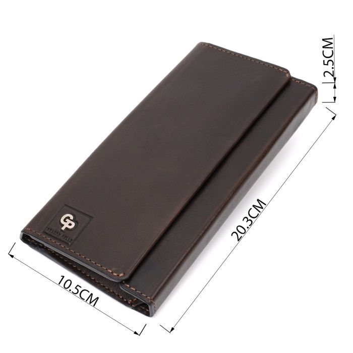 Кошелек Grande Pelle С отделением для телефона Из натуральной кожи Коричневый (11645) изображение 3