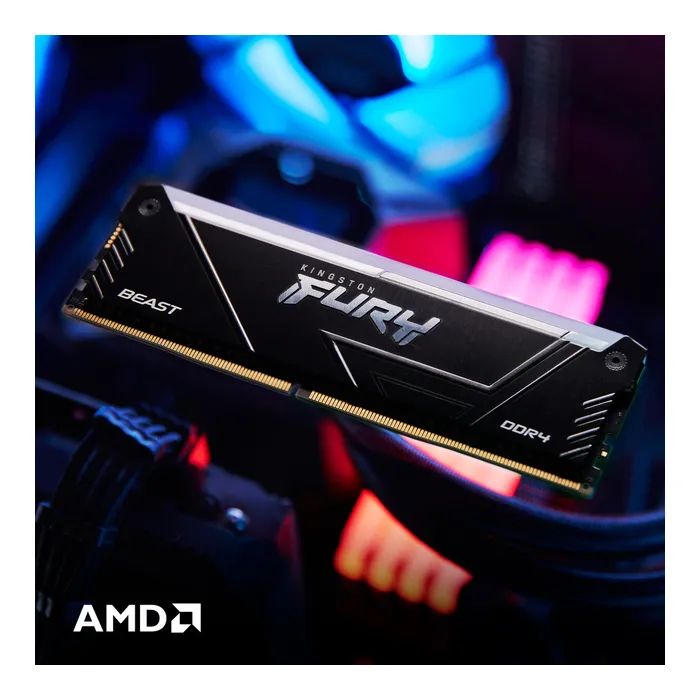 Модуль пам'яті для комп'ютера DDR4 16GB (2x8GB) 3200 MHz Beast Black Kingston Fury (ex.HyperX) (KF432C16BB2AK2/16WP) зображення 10