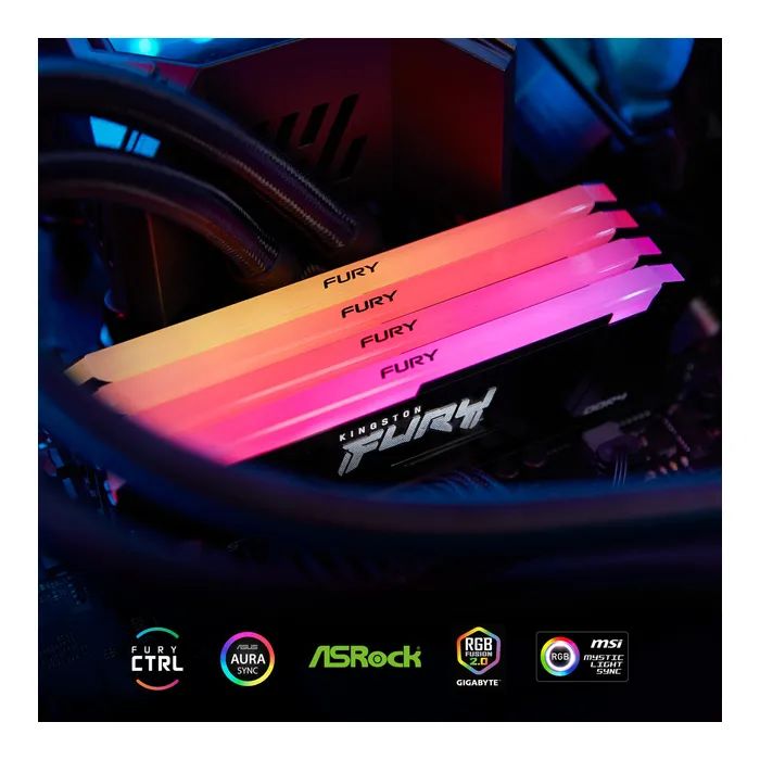 Модуль пам'яті для комп'ютера DDR4 16GB (2x8GB) 3200 MHz Beast Black Kingston Fury (ex.HyperX) (KF432C16BB2AK2/16WP) зображення 7