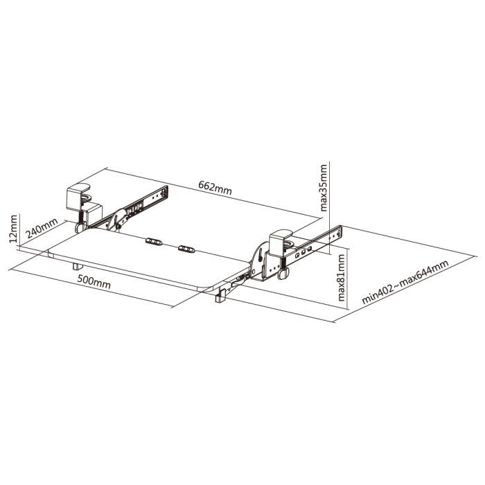 Органайзер для столу OfficePro Under-desk keyboard tray (KT135B) зображення 11
