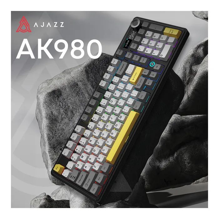 Клавиатура Ajazz AK980 Clear Sky Switch RGB Wireless/Bluetooth/USB Black (AK980-CS-BGY) изображение 3 Клавиатура Ajazz AK980 Clear Sky Switch RGB Wireless/Bluetooth/USB Black (AK980-CS-BGY) изображение 3
