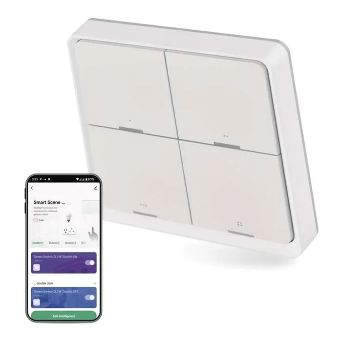 Умный выключатель EMOS H5013 4 buttons ZigBee 3.0 White (H5013) изображение 2