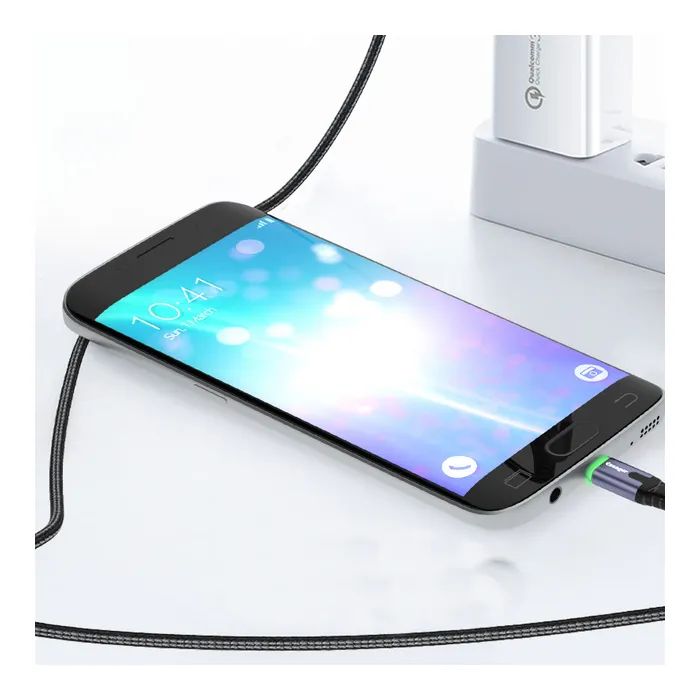 Дата кабель USB 2.0 AM to USB-C 2.0m 3A LED black Essager (EXCT-XGA0G) изображение 3