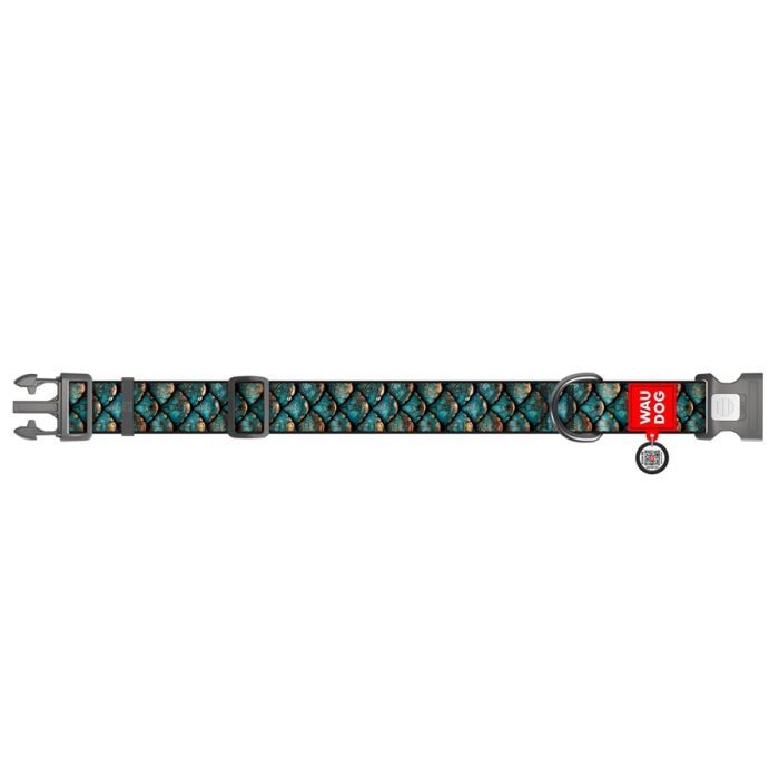 Ошейник для животных WAUDOG Nylon с QR адресником "Луска" пластиковый фастекс XL (283-0179) изображение 2